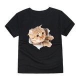 Fashion Boys Black 3D Cat T Shirts
