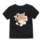 Fashion Boys Black 3D Cat T Shirts
