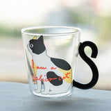 Cute Cat Printed Glass Mug