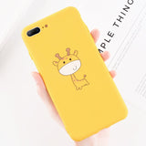 Moskado Yellow Giraffe Cat Phone Case
