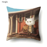 Cartoon Cat Print Cushion