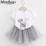 Cute Little White Kitten Kids Dresses