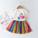 Cute Little White Kitten Kids Dresses