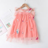 Cute Little White Kitten Kids Dresses