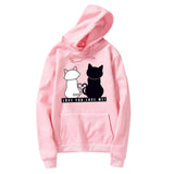 Fashion Cat Print Loose O-Neck Hoodie