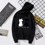 Fashion Cat Print Loose O-Neck Hoodie