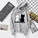 Fashion Cat Print Loose O-Neck Hoodie
