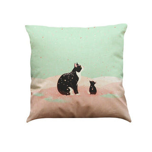 Cute Cat Sofa Pillow Case