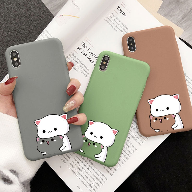 Lovely Gray Cat Silicone Cover