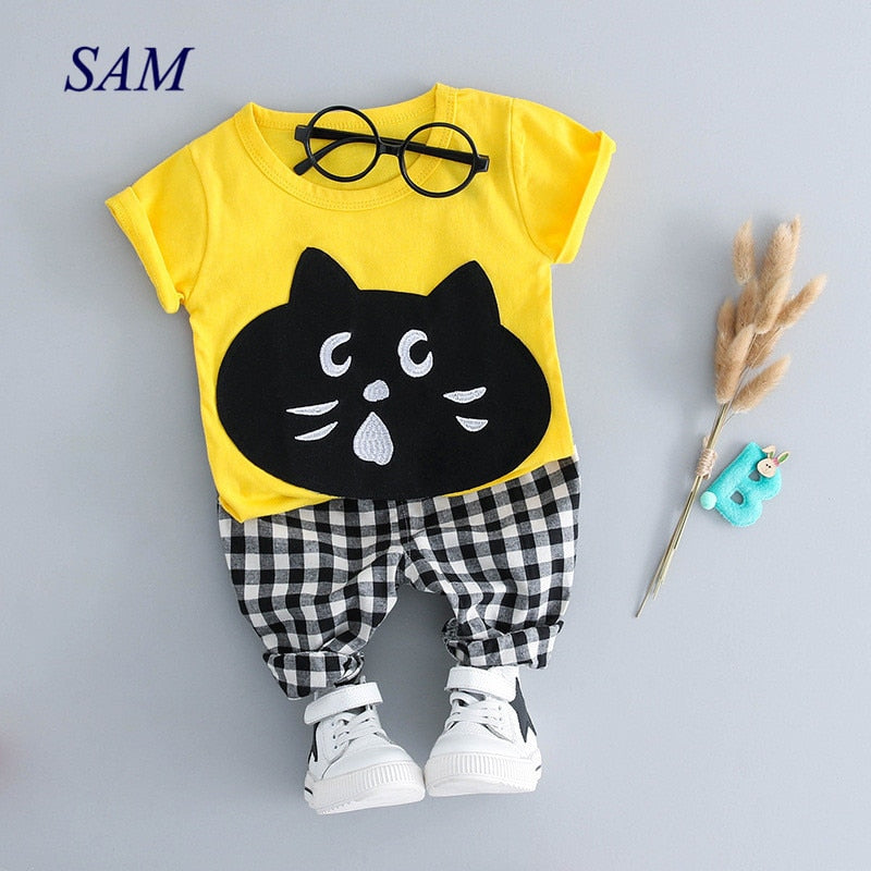 Kids Casual Clothing Cat Print